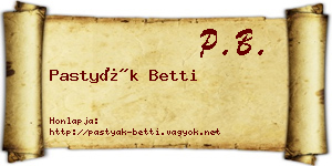 Pastyák Betti névjegykártya